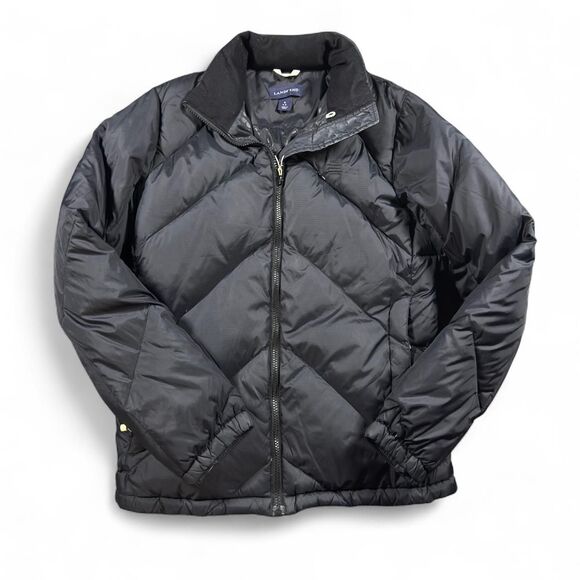 Lands’ End Women’s S Black Down Puffer Jacket Quilted Winter Coat - Picture 1 of 6